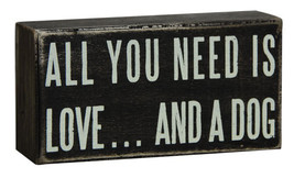  G16347-All You Need Dog Wood Box Sign  - £6.30 GBP