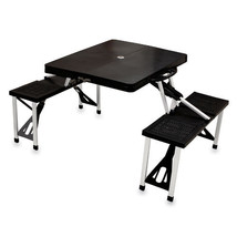Folding Picnic Table w/ Seats - Black/Silver - £115.25 GBP