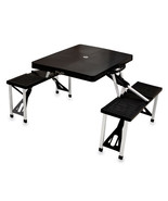 Folding Picnic Table w/ Seats - Black/Silver - £113.46 GBP