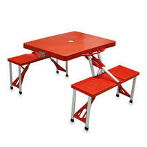 Folding Picnic Table w/ Seats - Red - £113.46 GBP