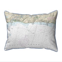 Betsy Drake Harwich Port, MA Nautical Map Small Corded Indoor Outdoor Pillow - £38.69 GBP