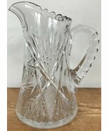 Vtg Antique American Brilliant ABCG Heavy Crystal Cut Glass Pitcher Jug Vase 9" - $2,574.00