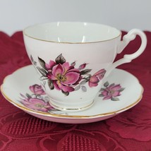 Royal Ascot England Teacup and Saucer Bone China Roses with Buds Gold Tr... - $13.40