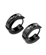 Men&#39;s Titanium Steel Dragon Pattern Earring (Black) - One Pair [Office P... - £3.15 GBP