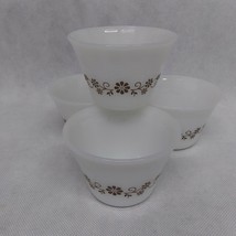 Dynaware  Pyr-O-Rey Brown Floral Custard Cups Set of 4 - $18.95