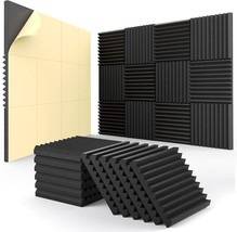 12 Pack Acoustic Panels Self-Adhesive, 1&quot; X 12&quot; X 12&quot;, Carbon Black - €29,69 EUR
