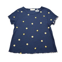 Altrd State Shirt Youth L Blue Yellow Flowers Blouse Top  Girls - £17.01 GBP