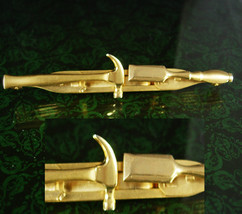 Hammer Tie Clip EXPANDABLE for larger ties Carpenter Gift Chisel Vintage Figural - £99.55 GBP