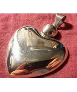 Large .925 Sterling Silver Heart Pendant - Free Shipping ! - $106.88 CAD
