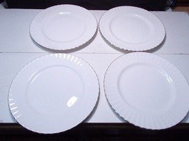 4 Royal Albert Chantilly Platinum Rim Dinner Plates ~~ HTF ~~ 10 1/2&quot; - £55.74 GBP