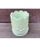 VTG FENTON LG WRIGHT CUSTARD GLASS CHERRY TOOTHPICK HOLDER - £15.78 GBP