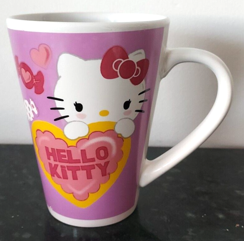 Sanrio 2015 Hello Kitty Coffee Cup Mug Pink Heart Candy Valentine's Day Gift - $11.88
