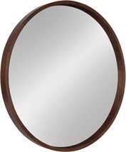 Kate and Laurel Hutton Round Decorative Wood Frame Wall Mirror, 30 Inch - £189.99 GBP