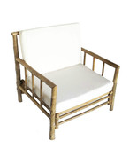 Bamboo Tiki Arm Chair with Cushion Deluxe Patio Deck  - $199.00