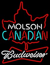 Budweiser Bowtie Molson Leaf Canadian Neon Sign - £558.74 GBP