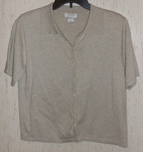EXCELLENT WOMENS Christopher &amp; Banks BEIGE TWEED CARDIGAN SWEATER  SIZE S - €21,88 EUR