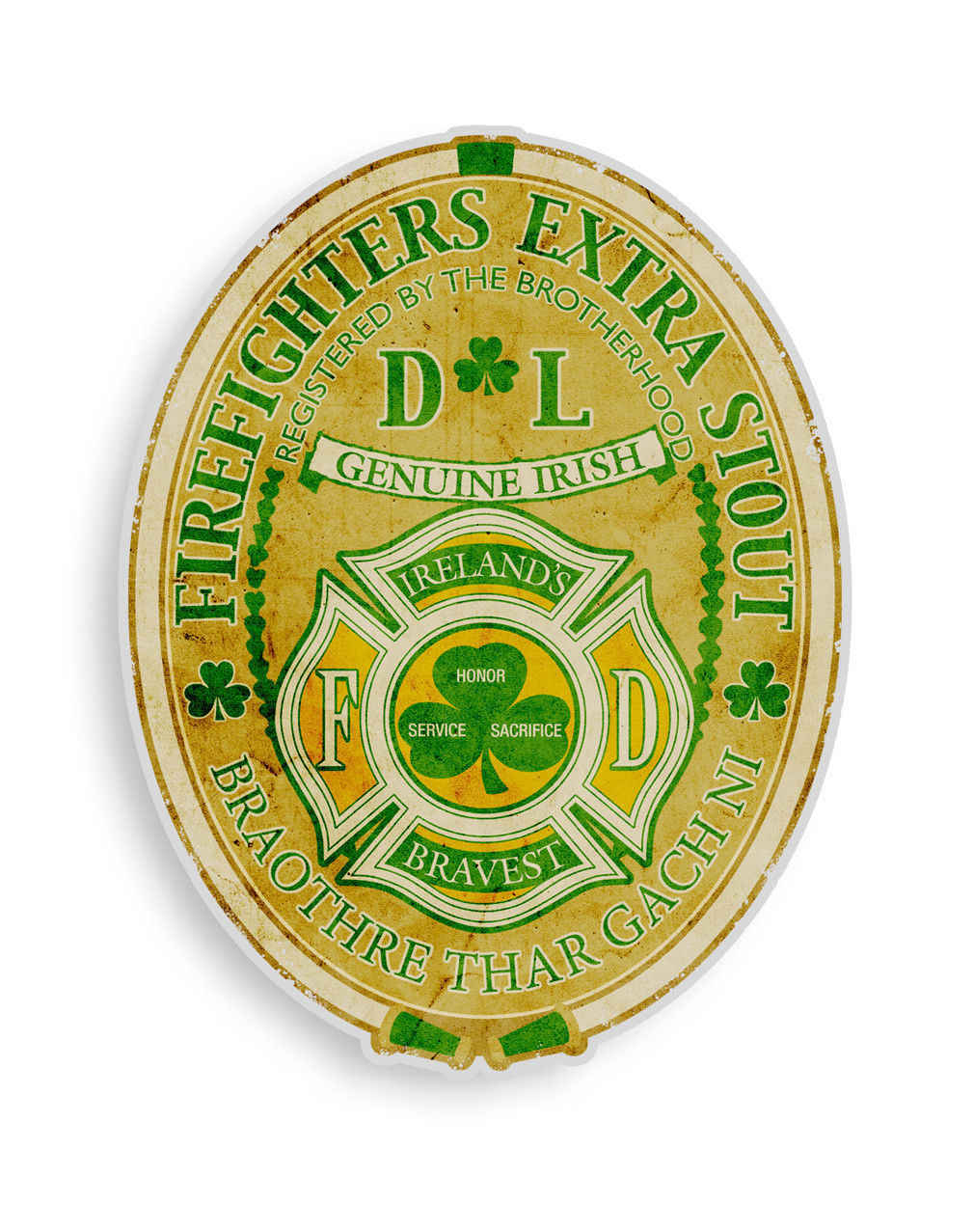 FIREFIGHTER- IRISH HERITAGE TRIBUTE-NEW- 3M WINDOW DECAL...HIGH QUALITY--AWESOME - $10.99