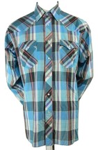 Vtg Wrangler Pearl Snap Button Multi Color Plaid Western Rockabilly Shirt 17-35 - £28.02 GBP