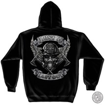 New CHROME  FIREFIGHTER FIRST IN LAST OUT   HOODIE SWEATSHIRT Steel Wings - $39.59+