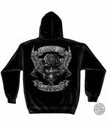 New CHROME  FIREFIGHTER FIRST IN LAST OUT   HOODIE SWEATSHIRT Steel Wings - $67.60 CAD+