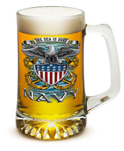 Us Navy   &quot;The Sea Is Ours&quot;  25 Oz  Large Tankard Beer Glass - £21.76 GBP+