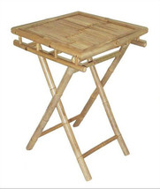 Bamboo Folding Tray Table Deluxe Tiki Patio Deck or Indoor  - £83.35 GBP
