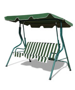 3 Seats Patio Canopy Steel Frame Swing Glider Hammock Cushioned Backyard... - $172.99