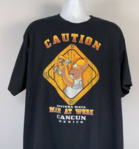 Homer Simpson Caution Man At Work Cancun Mexico T Shirt Mens 2XL Cotton - £17.01 GBP