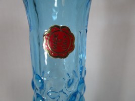 Empoli Italy Genie Bottle Decanter Ice Blue Bubble Art Glass Mid Century... - $49.49