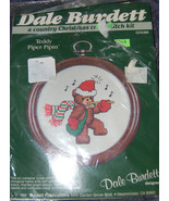 New Vintage Burdett Teddy Bear Piper Pipin&#39; Christmas Cross Stitch Kit w... - £4.78 GBP