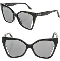 FENDI WAY 40010 Black White Mirror Fashion Oversized Cat Sunglasses FE40... - $504.90