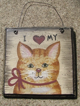 WD203 - I Love My Cat Wood Sign  - $2.95