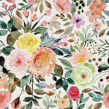 Jiffdiff Blooming Floral Wallpaper Peel And Stick- Watercolor Flower Wallpaper, - £31.12 GBP