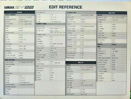 Yamaha SY22 Edit Reference Waveform List Quick Info Sheet, Original Yama... - $273.10 MXN