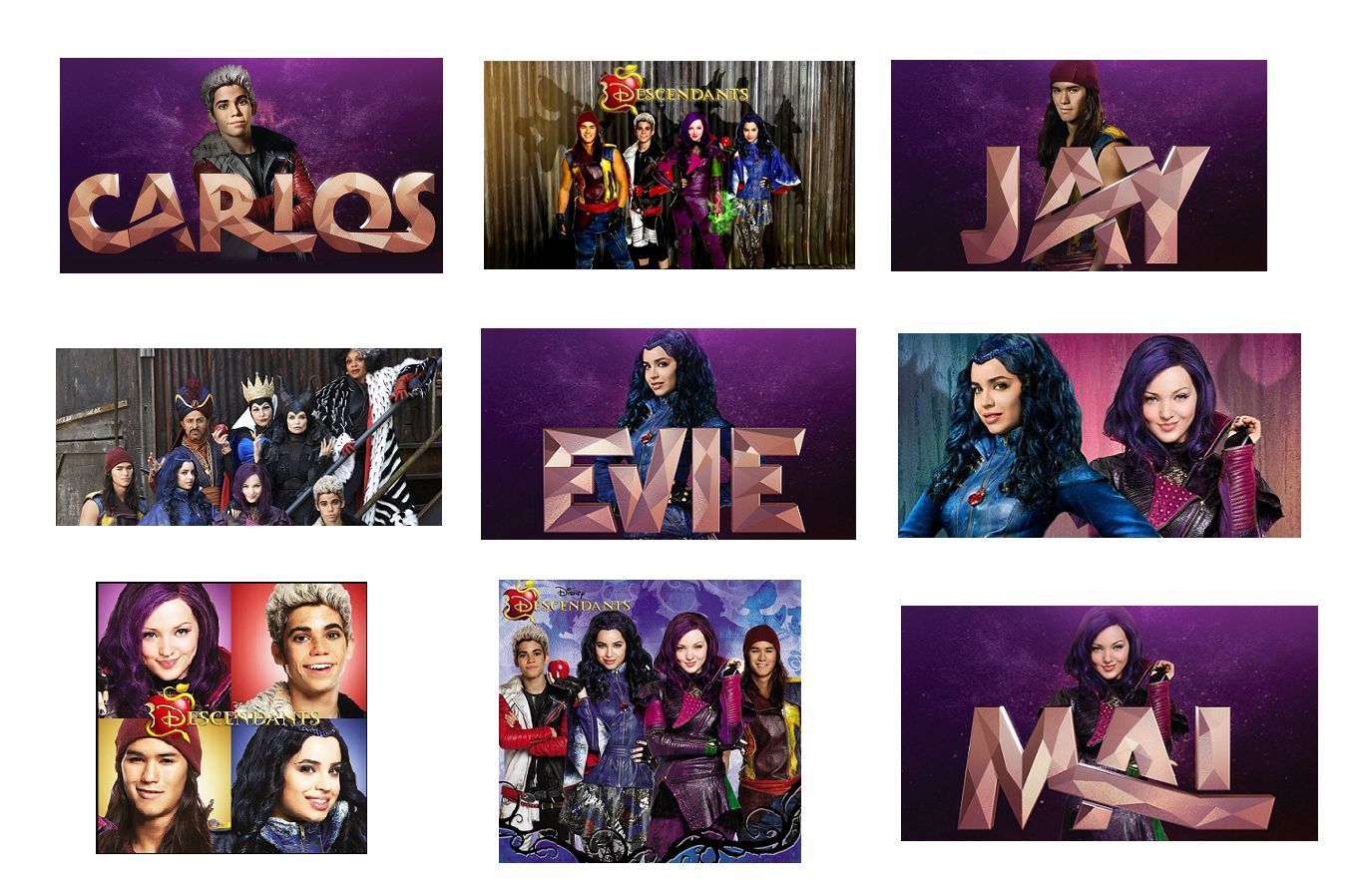 9 Disney Descendants stickers, Birthday party favors, labels, rewards, Decals