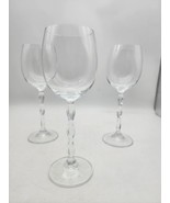 3 Clear Wine Glasses With A Twisted Stem - $26.61 CAD