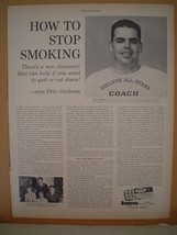 Otto Graham 1963 Bantron Stop Smoking Ad Naval Academy Navy Cleveland Br... - $4.95