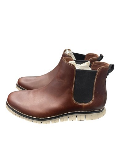 Cole Haan Men Zerogrand Chelsea Waterproof Boot Bourbon Leather Size 12 ... - $89.10
