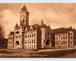 Vecchio Capitol Costruzione OLYMPIA Washington Wa Unp Seppia DB Cartolin... - $5.08