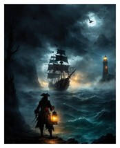 Pirate Captain Marooned On Island 8X10 Fantasy Art Photo - £6.63 GBP