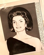 Vintage Press Photo, Jackie Kennedy Wears One-Shoulder Gown, 1964 - £18.68 GBP