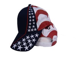 AES USA American United States Flag Embroidered Stars Stripes Baseball Cap 100%  - £9.57 GBP