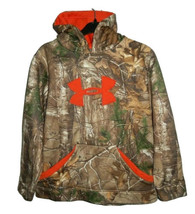 Under Armour Youth XL Hooded Camo Jacket Realtree Xtra Fleece Lined Pullover - £27.64 GBP