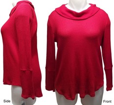Style &amp; Co. New Red Amore Waffle-Knit Cowl Neck Tunic Sweater  (Size: XX... - £15.50 GBP
