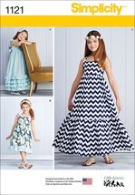 Simplicity 1121 Pull Over Maxi Dress Sewing Pattern for Girls, Sizes 3-6 - $9.99