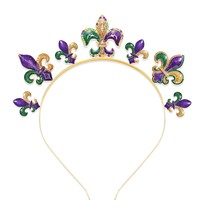 Mardi Gras Headbands Glitter Carnival Fleur De Lis Hairband for Holiday Party Ha - £22.85 GBP
