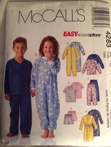 McCall 4283 child SLEEPWEAR Size  CF 4-6 Pattern 2003 New - $5.00