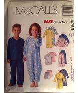 McCall 4283 child SLEEPWEAR Size  CF 4-6 Pattern 2003 New - $5.00