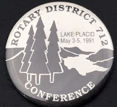 Rotary District 712 Lake Placid 1991 Pin Button Vintage Conference 90s - $12.84