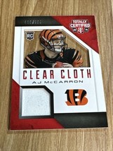 AJ McCarron 2014 Totally Certified Clear Cloth Rookie Jersey Relic RC #d /100 - £3.94 GBP